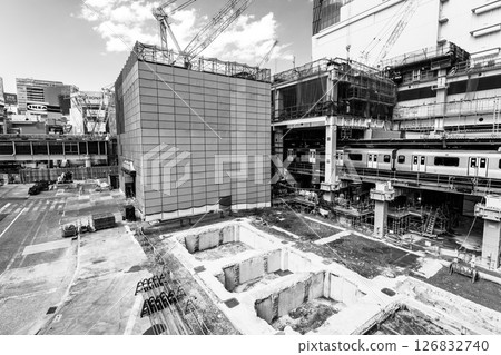 變化中的東京:JR澀谷站西口施工中 2025.04 a-6 單色 變化中的東京:JR澀谷站西口施工中 2025.04 a-6 單色 126832740