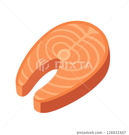Salmon fillet flat illustration 126832887