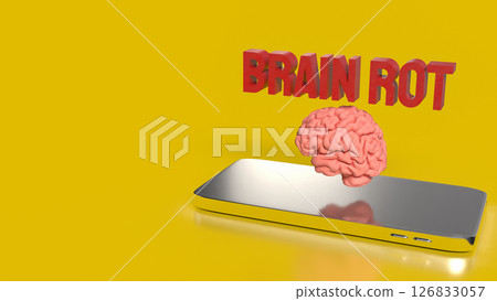 The Brain Rot for Technology concept 3d Rendering. The Brain Rot for Technology concept 3d Rendering. 126833057