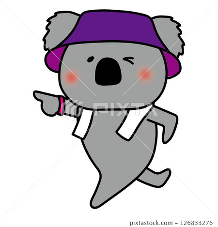 Koalas enjoying the festival wearing hats 126833276
