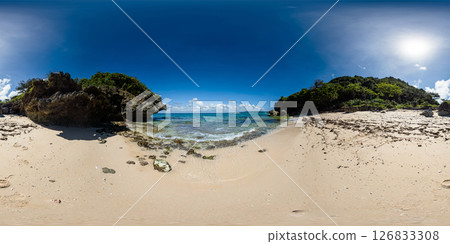 Boats running over clear water in Boracay Island in Malay, Aklan. Philippines. VR 360. Boats running over clear water in Boracay Island in Malay, Aklan. Philippines. VR 360. 126833308