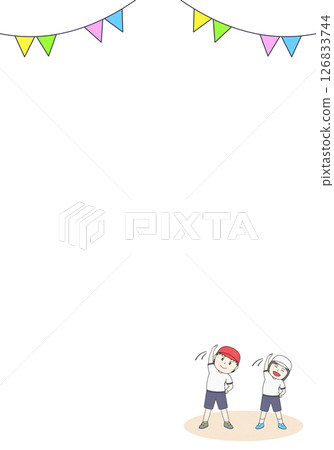 兒童做體操的垂直框架 兒童做體操的垂直框架 126833744