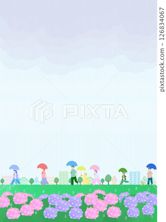 Rainy day landscape illustration 126834067