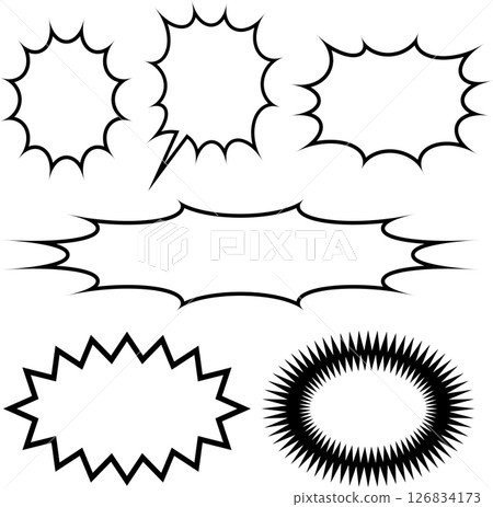 Explosion speech bubble set Explosion speech bubble set 126834173