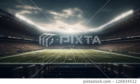 A packed sports stadium with a realistic feel 126834512