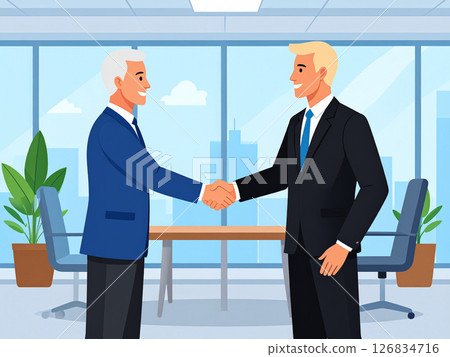 商業場景，握手，微笑 126834716