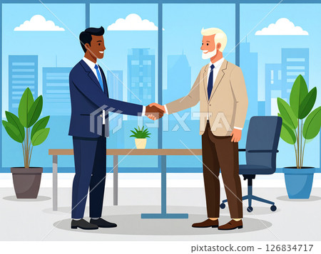 商業場景，握手，微笑 126834717