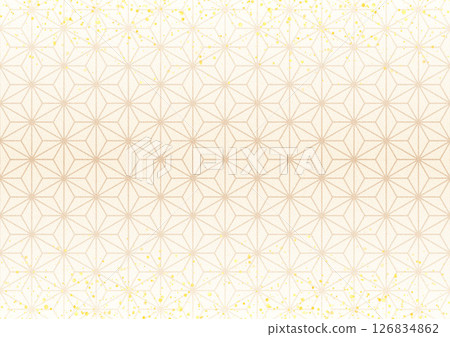 閃光×麻葉圖案(白褐色) 閃光×麻葉圖案(白褐色) 126834862