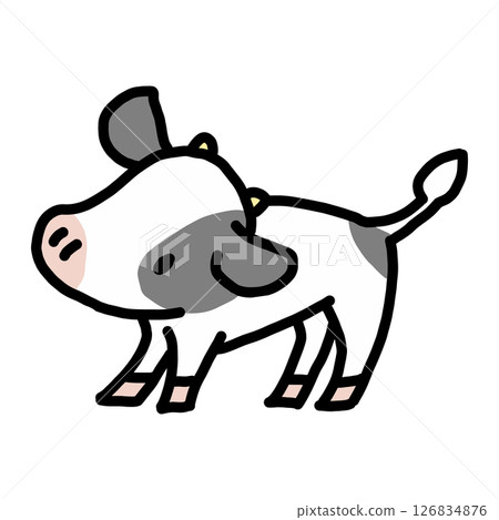 Cute calf illustration - simple and unique design (hand-drawn style) Cute calf illustration - simple and unique design (hand-drawn style) 126834876