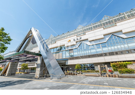 Gifu City, Gifu Prefecture: JR Gifu Station (Central South Exit) on a clear day Gifu City, Gifu Prefecture: JR Gifu Station (Central South Exit) on a clear day 126834948