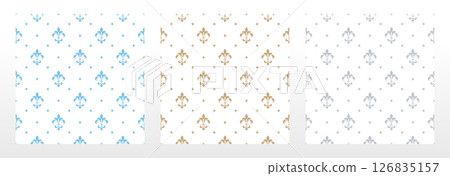 Collection of flower geometric patterns. Seamless vector backgrounds. Colored ornaments. Ornament for fabric, wallpaper, packaging. Decorative prints 126835157