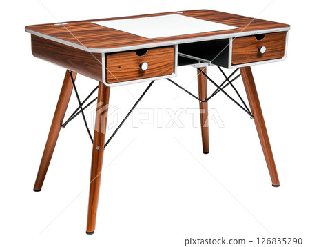 Compact writing desk with drawers, perfect for home office use 126835290