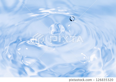 Drops of water falling on the surface of the water. Drops of water falling on the surface of the water. 126835320
