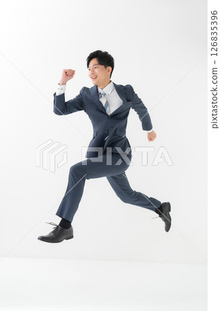 Male business jump Male business jump 126835396