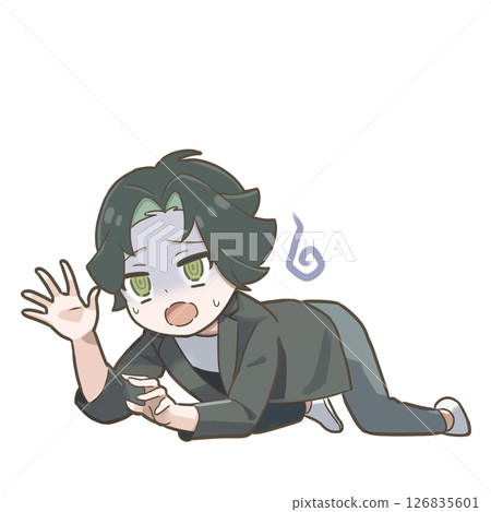 15-SD illustration of a panicked Japanese beauty influencer 1 126835601