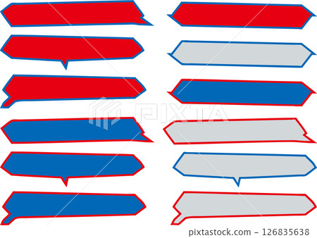 簡單、矩形、水平的語音氣泡集 126835638
