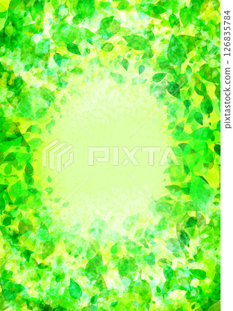 Hand-drawn watercolor leaf botanical frame C 126835784