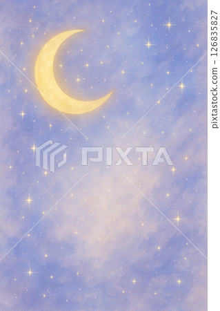 Mysterious night sky | Starry moonlit night digital art wallpaper 126835827