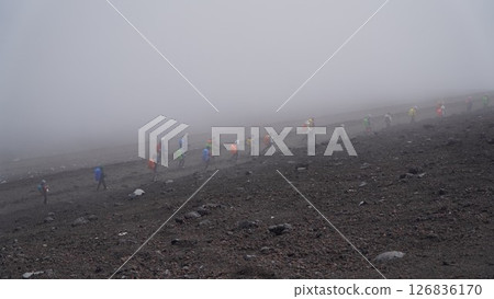 Climbers heading to Mount Fuji Climbers heading to Mount Fuji 126836170