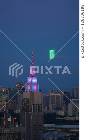 Yoyogi Buildings and Tokyo night view Yoyogi Buildings and Tokyo night view 126836198