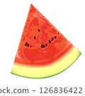 Bright red ripe watermelon / Fruit illustration material 126836422