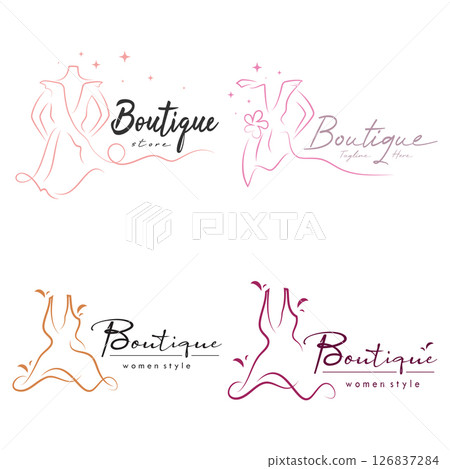 elegant women's fashion logo, clothing, boutique, convection, tailor, garment, business, apparel, fashion designer 126837284