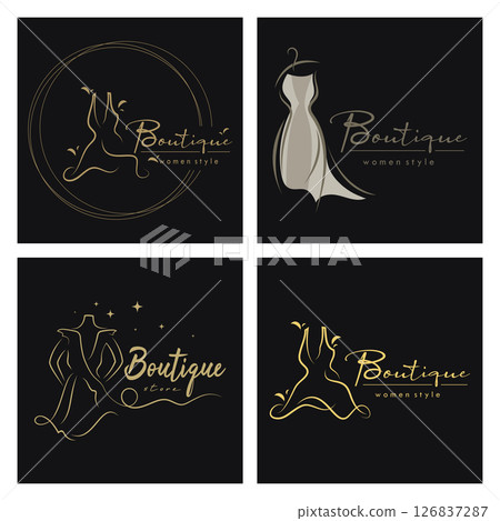 elegant women's fashion logo, clothing, boutique, convection, tailor, garment, business, apparel, fashion designer elegant women's fashion logo, clothing, boutique, convection, tailor, garment, business, apparel, fashion designer 126837287