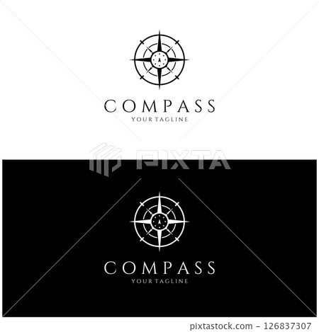 compass icon isolated on background.modern flat compass pictogram,business,marketing,internet concept.trendy simple vector symbol for websitedesign or button to mobile app.logo illustration. 126837307