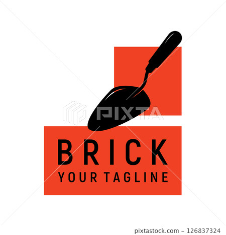 creative brick logo designs for buildings, architectural buildings, civil engineering, building materials shops 126837324