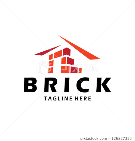 creative brick logo designs for buildings, architectural buildings, civil engineering, building materials shops 126837333