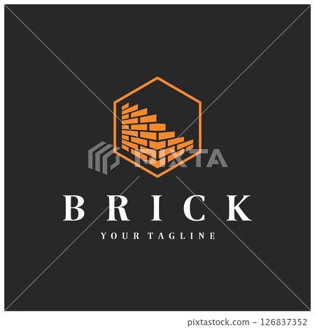 creative brick logo designs for buildings, architectural buildings, civil engineering, building materials shops 126837352