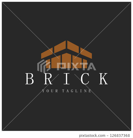creative brick logo designs for buildings, architectural buildings, civil engineering, building materials shops 126837368