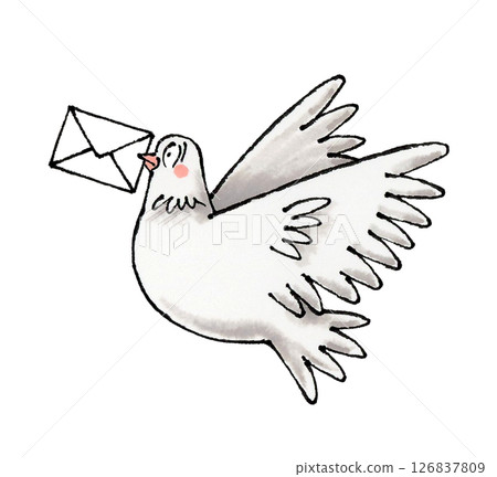 White dove and letter 126837809