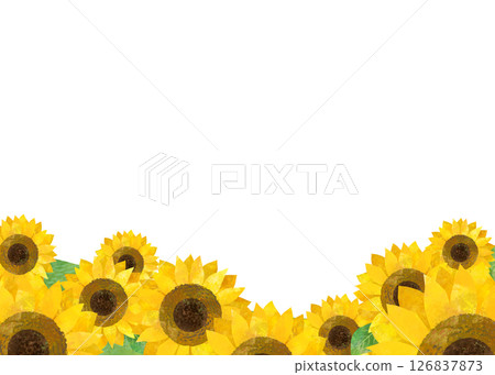 向日葵田和積雨雲的夏季風景背景插圖 向日葵田和積雨雲的夏季風景背景插圖 126837873