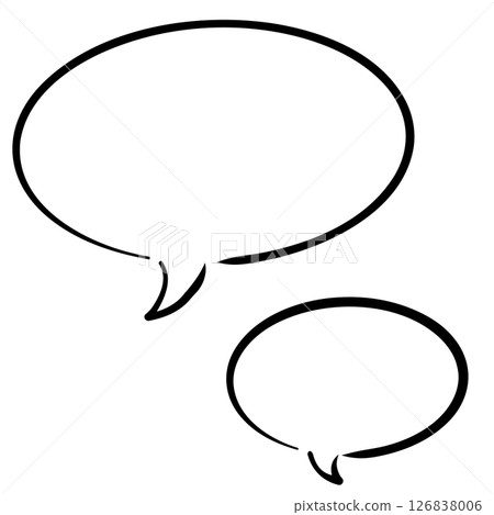 Pen-like speech bubbles on a white background, vector illustration 126838006