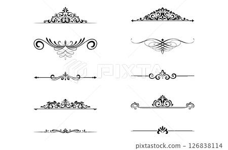 Vintage set. Floral elements for design monograms, invitations, frames, menus and labels. Graphic design of the website, cafes, boutiques, hotels, wedding invitations. 126838114