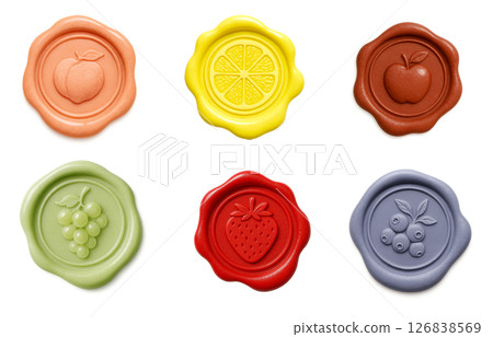 水果圖案蠟封 6 件套 水果圖案蠟封 6 件套 126838569