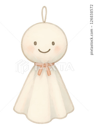 Watercolor style Teru Teru Bouzu illustration close-up 126838572