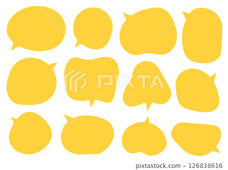 語音氣泡形狀黃色簡單鬆散形狀 126838616