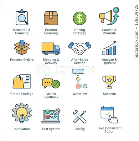 Colorful business icon set 126838728