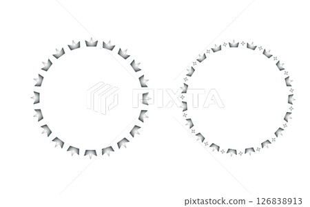 圓形皇冠框架套裝。顏色為銀色。 126838913