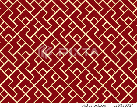 The geometric pattern with lines. Seamless vector background. Golden and red texture. Graphic modern pattern. Simple lattice graphic design The geometric pattern with lines. Seamless vector background. Golden and red texture. Graphic modern pattern. Simple lattice graphic design 126839324