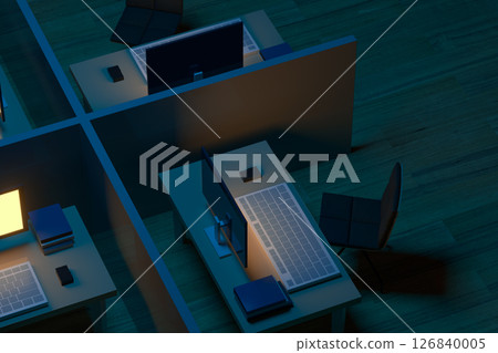 keyboard, model, cubicle 126840005
