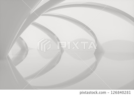 Bright curve architectural structure, 3d 126840281