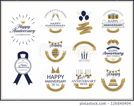 Elegant anniversary designs and banners set for anniversary celebration 126840404