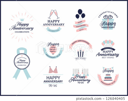 Stylish anniversary design and anniversary celebration banner set 126840405