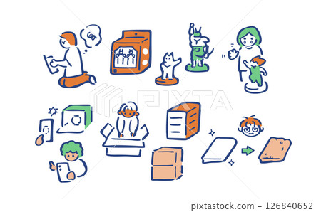 整理和處理收集的人物和書籍 - 顏色 126840652