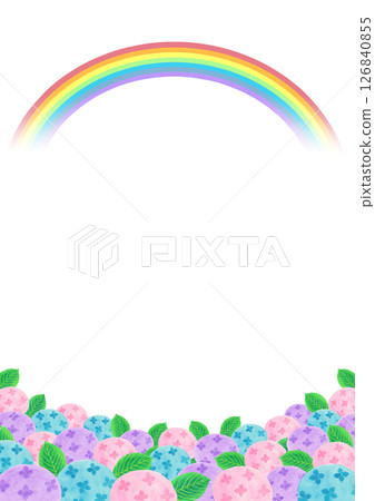 七色彩虹和繡球花的背景圖 七色彩虹和繡球花的背景圖 126840855