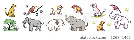 Simple and cute animal illustrations. 126841492