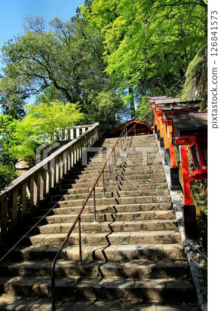 Cosmic energy pours down to protect the capital of Kyoto from evil spirits... Kurama Temple "Sando" 126841573